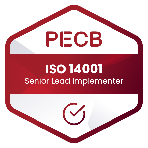 PECB ISO 14001 Senior Lead Implementer certification badge